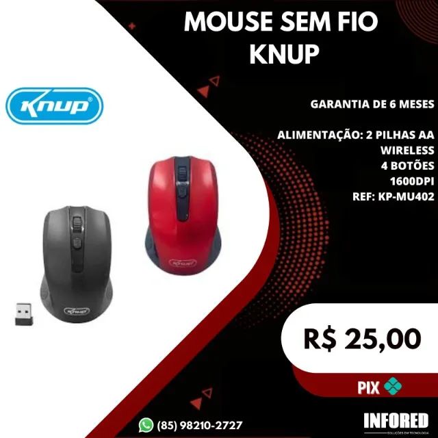 Mouse sem fio Knup KP-MU402