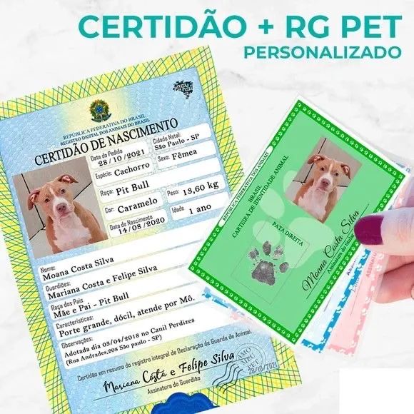 Carteira de Identificação para Pet - Cães e Gatos