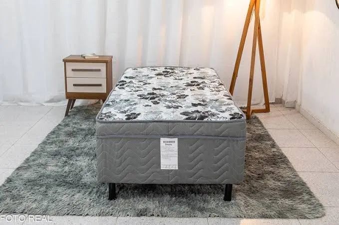 ColchaoBox solteiro cinza D28 - ENTREGA HOJE !!! 