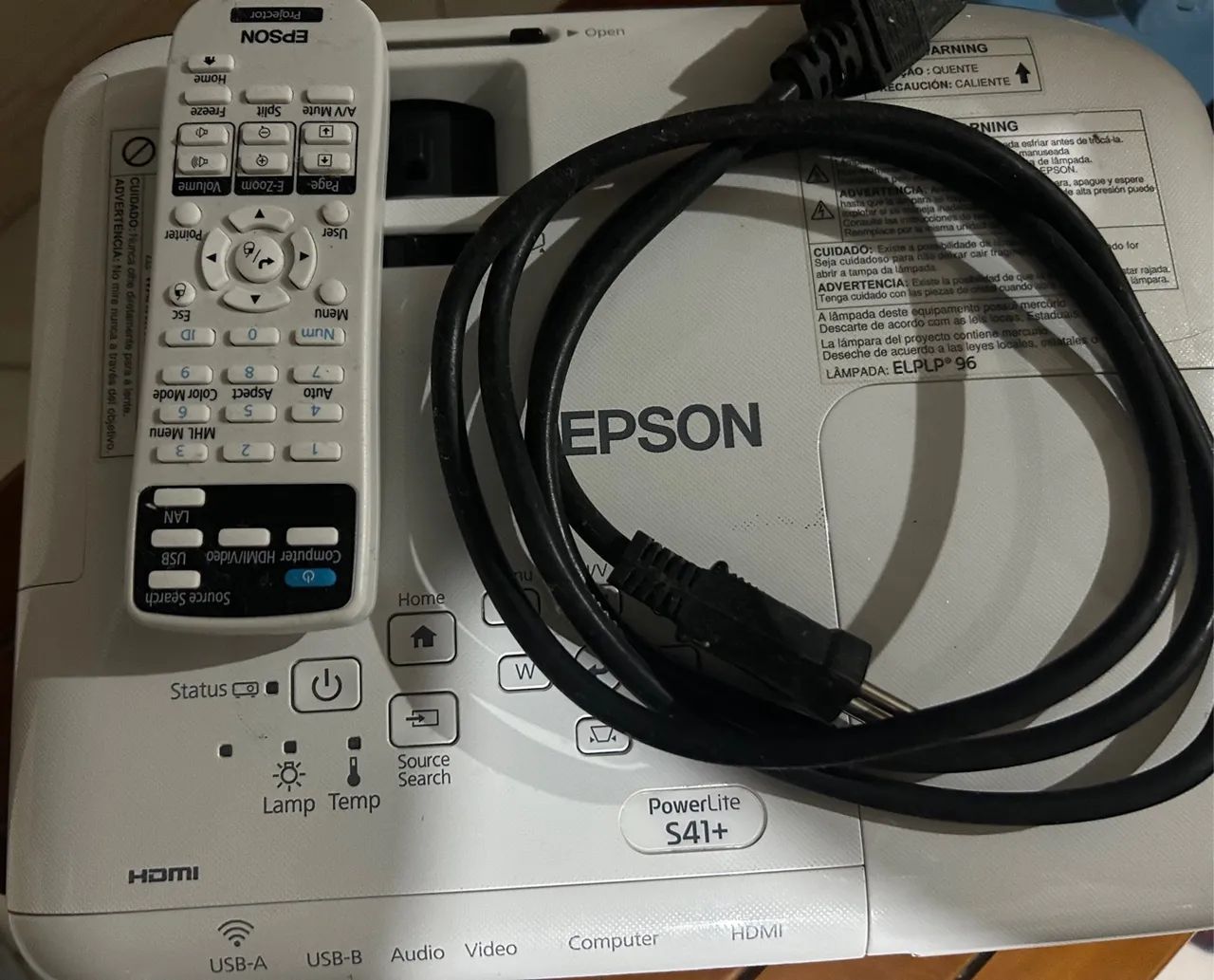 Projetor Epson com controle remoto e cabo -POWER LIFE S41+ ( utilizado 1 vez) - Foto 6