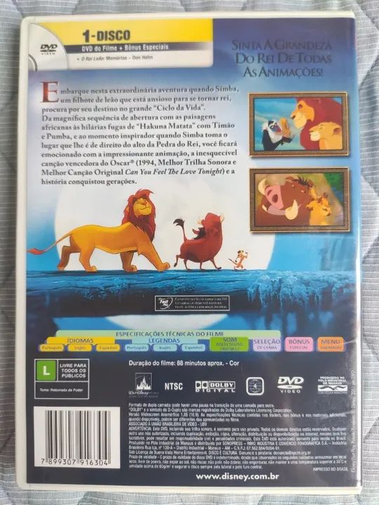 DVD Filme O Rei Leão Disney Original - Foto 3