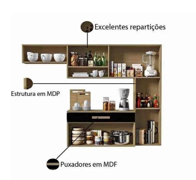 Armário de cozinha aéreo com balcão  - Foto 4