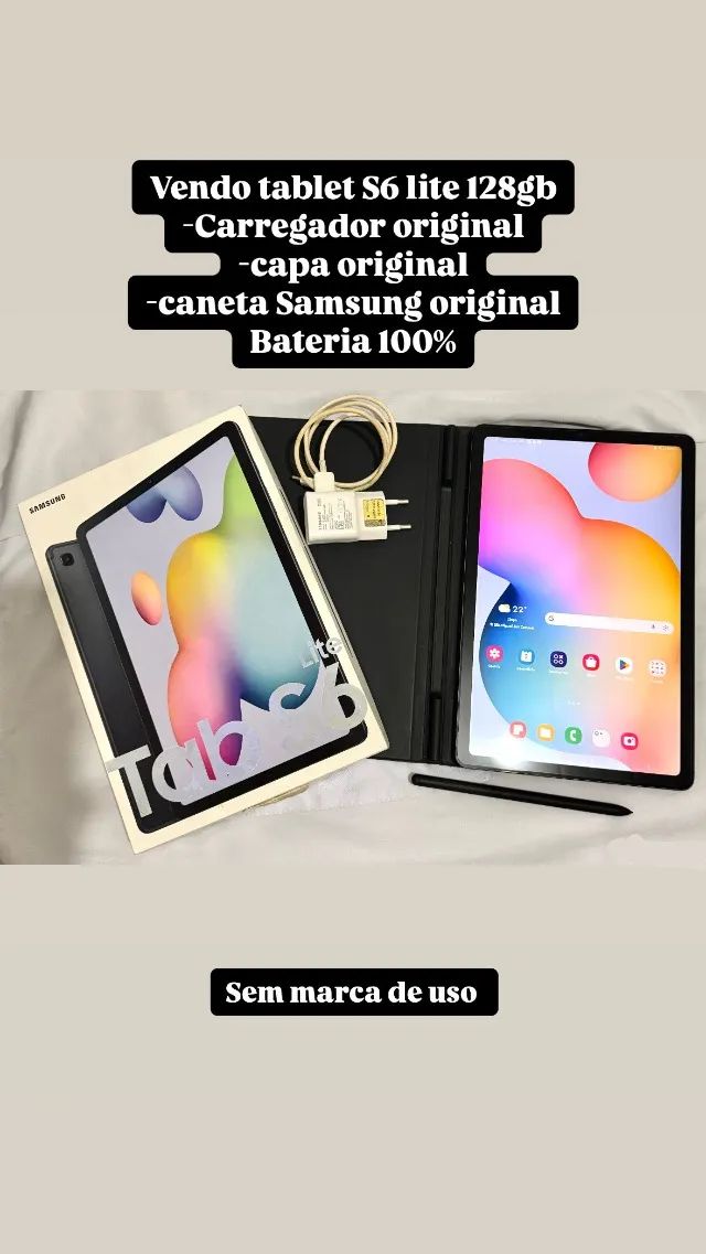 Tablet Samsung Galaxy Tab S6 Lite, 128GB Tablets e EReaders