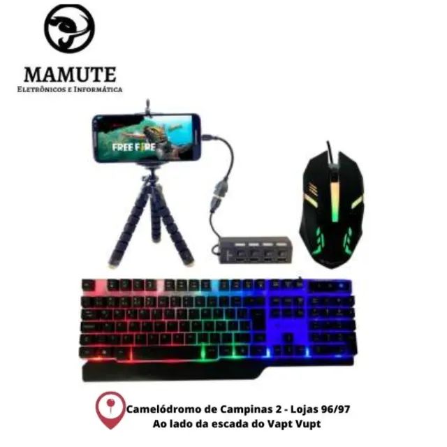 Kit Mobilador Gamer Completo Teclado e Mouse P/ Celular
