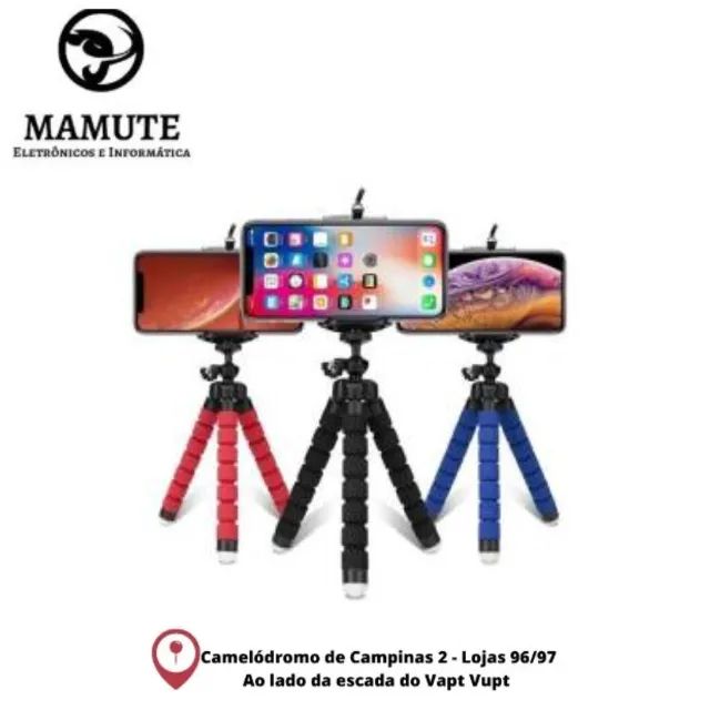 Mini tripe flexivel + suporte de celular