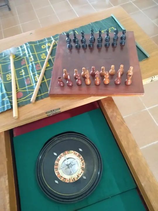 Mesa de Jogo Vintage com Acessórios - Foto 2