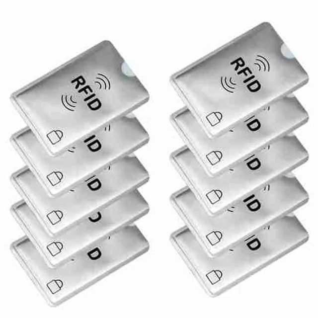  Anti Rfid Carteira Bloqueio Leitor De Banco Caso Do Cartão De Crédito Id Titular