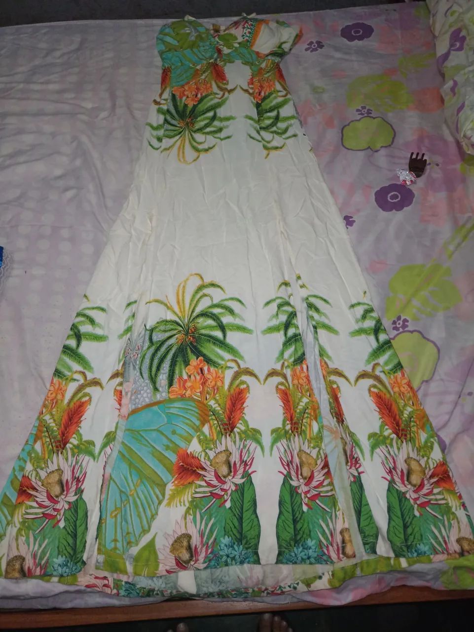 Vestido longo estampado floral