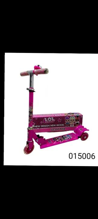 R$99.99 patinete infantil lol rosa 3rodas com buzina novo 0km  - Foto 4