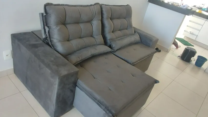 SOFA RETRATIL E RECLINAVEL 2.10 SUPER RESISTENTE