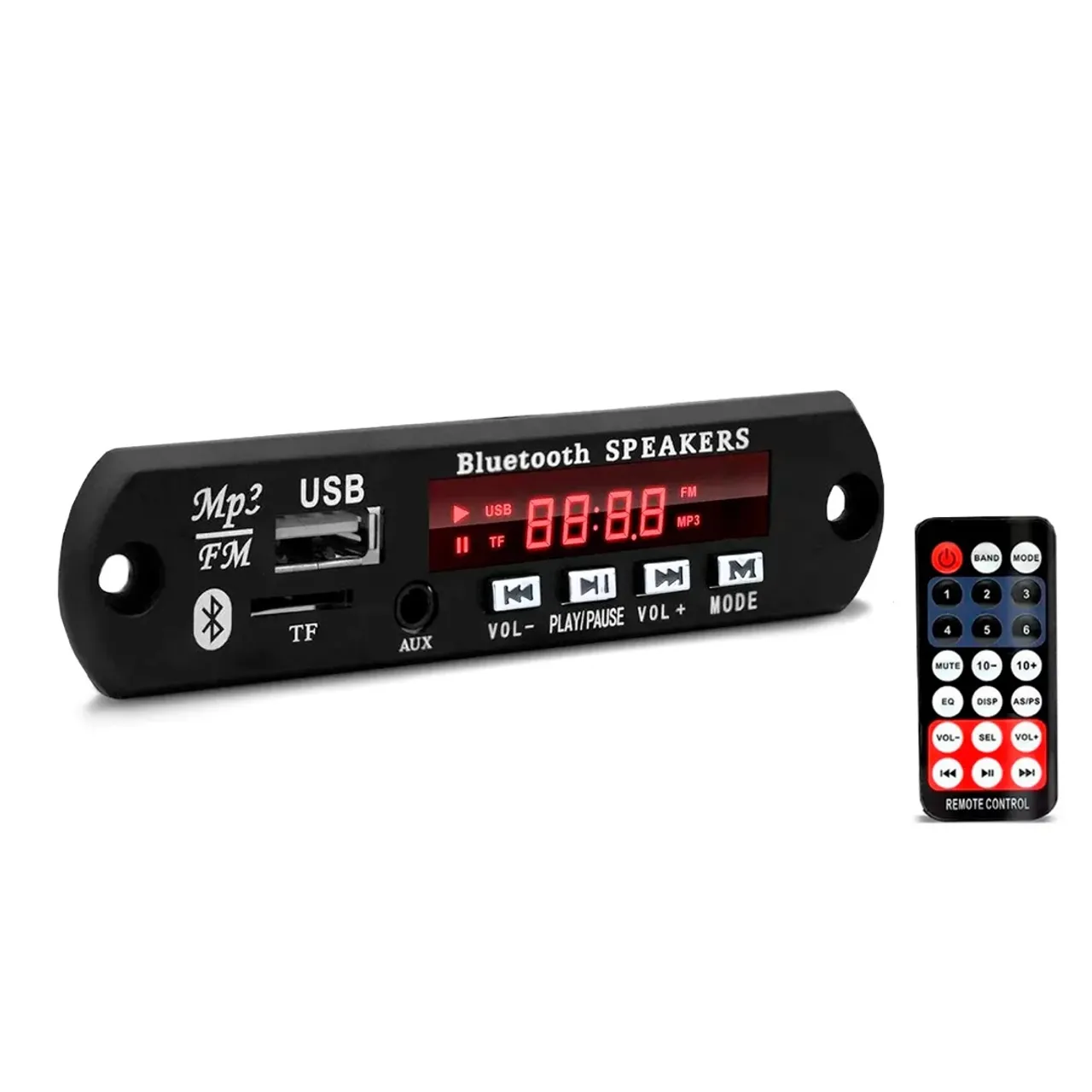 Placa Decodificadora Com Controle remoto Bluetooth Rádio Fm Usb Sd