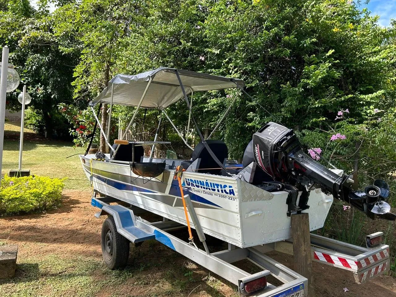 Barco com motor e trailer - Foto 3