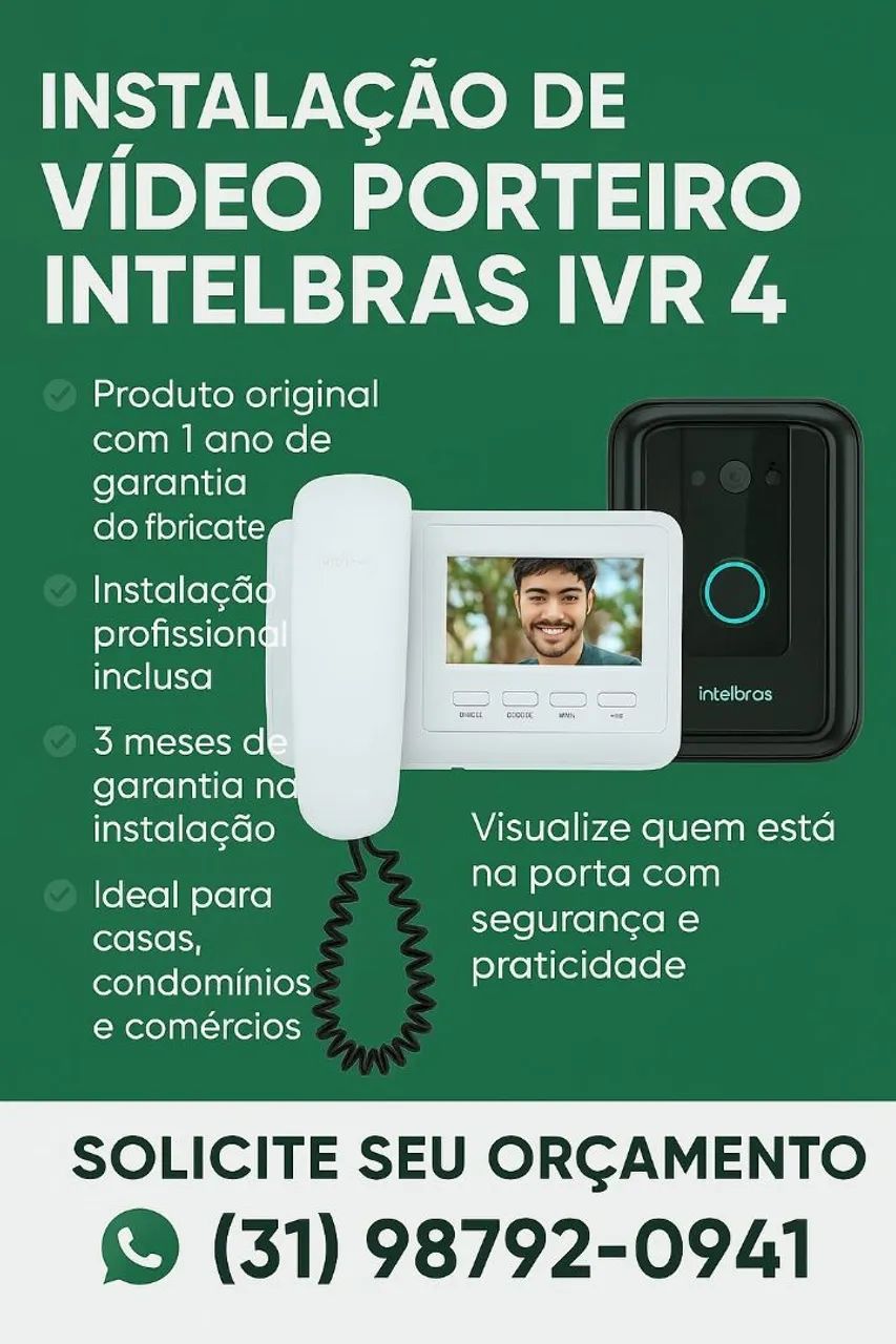 Vídeo porteiro Intelbras instalado 