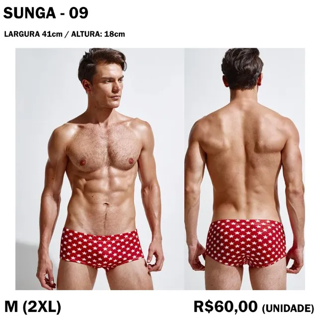 Sunga Vermelha com Estrelas Brancas