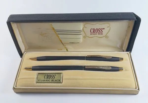 Kit Cross Classic Century Black - Caneta + Lapiseira Folheadas a Ouro 23k 