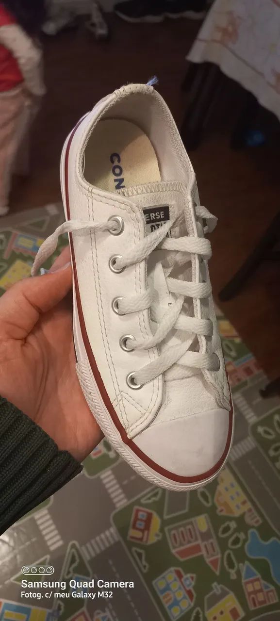 All Star Couro Branco Infantil Tênis All Star Converse Infantil