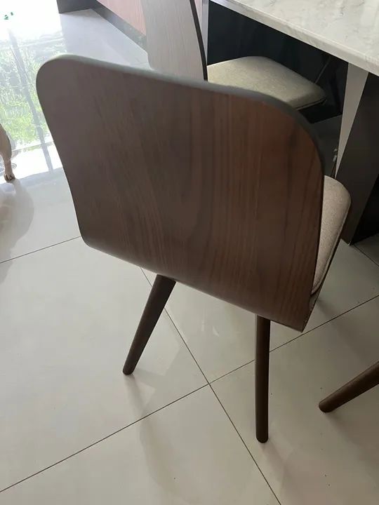 Mesa de Jantar 6 lugares laca off white com tampo de  vidro  - Foto 5