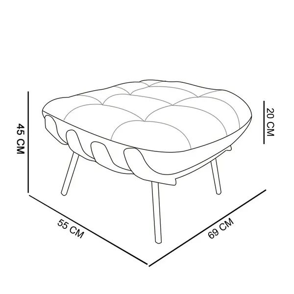 Poltrona e Puff Costela em Couro Sintético - Clássico do Design Brasileiro - Foto 3
