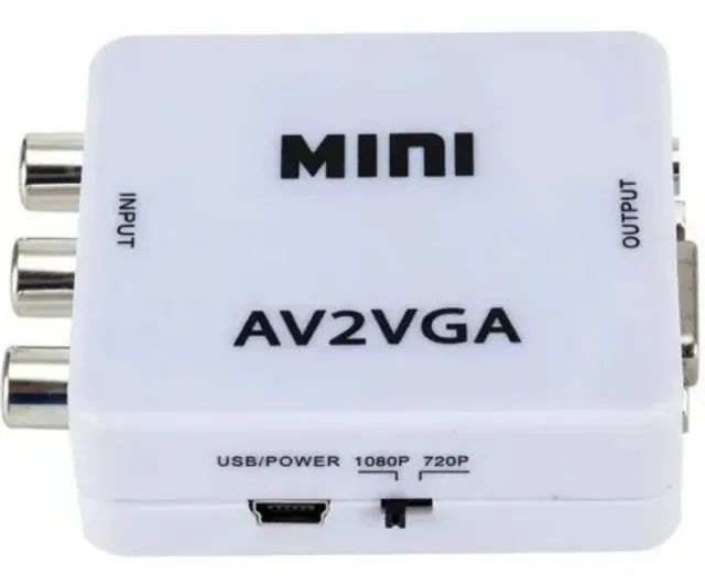 Conversor Áudio e Vídeo AV2 Para VGA: Ps1 Ps2 Xbox Dvd Vhs - Foto 2