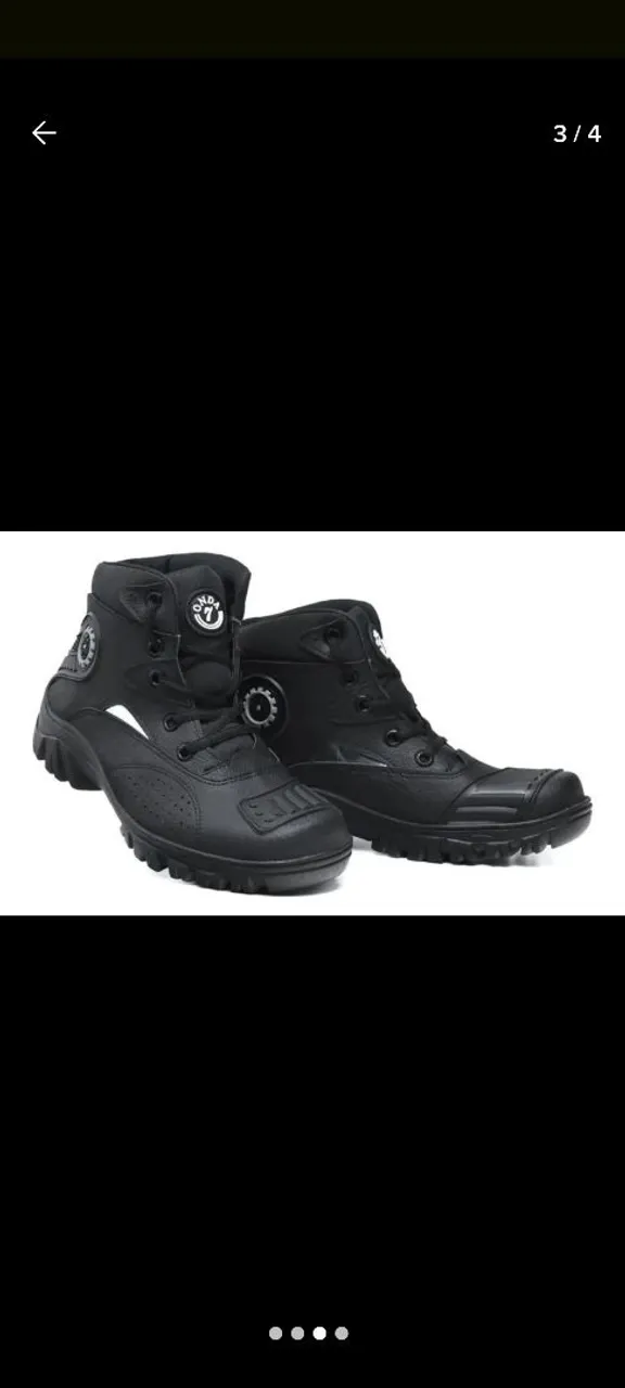 Bota Masculina Preta Motociclista
