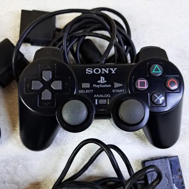 Controles Originais PS2. Dual Shock Preto. Playstation 2. Joystick Revisados 100%. Envio - Foto 2