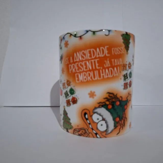 Caneca personalizada Divertidamente Ansiedade - Feliz Natal - Foto 2