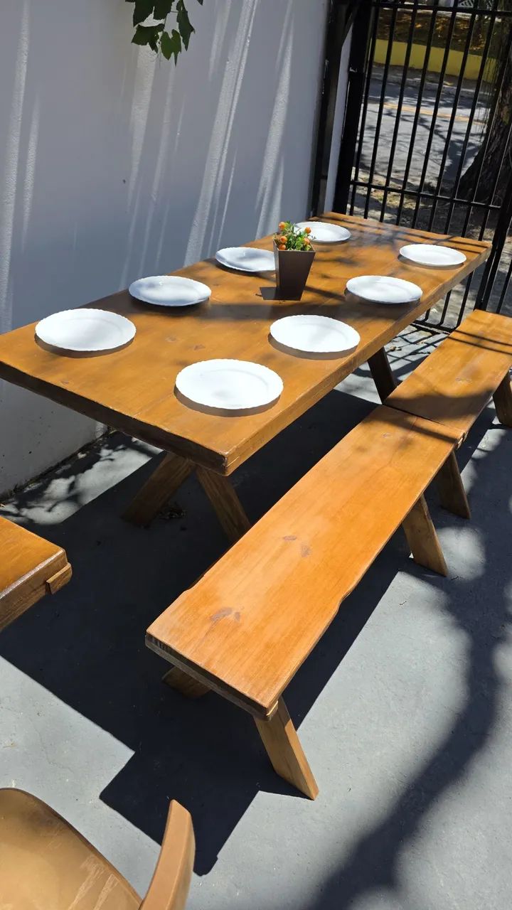 Mesa nova rústica para área gourmet área churrasco  - Foto 4