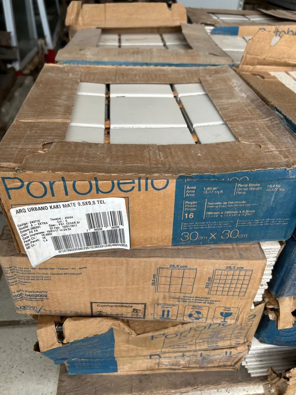 Revestimento Ceramica Pastilha 10x10 branco PORTOBELLO 9,5x9,5 Kaki Mate Tel - Foto 4