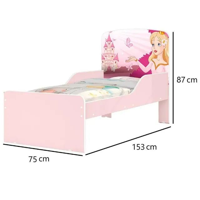 Cama Infantil Solteiro 100% MDF Nicole Princesa novo fazemos entrega - Foto 2