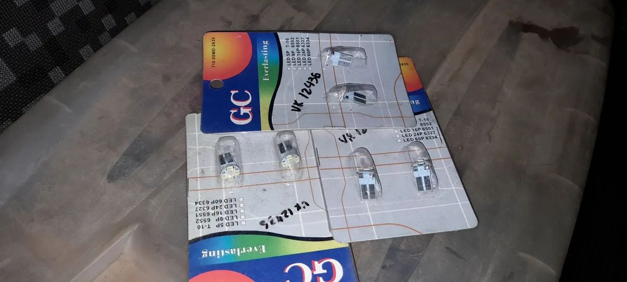 Lâmpadas LED para carro - T5, T10,  T15, T206552, 6551, 6327, 6334