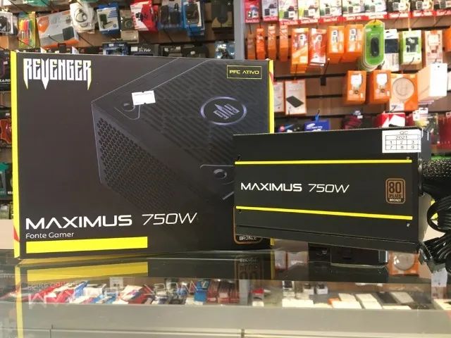 Fonte ATX 750W Revenger 80 Plus Bronze | PFC Ativo | Bivolt Automático