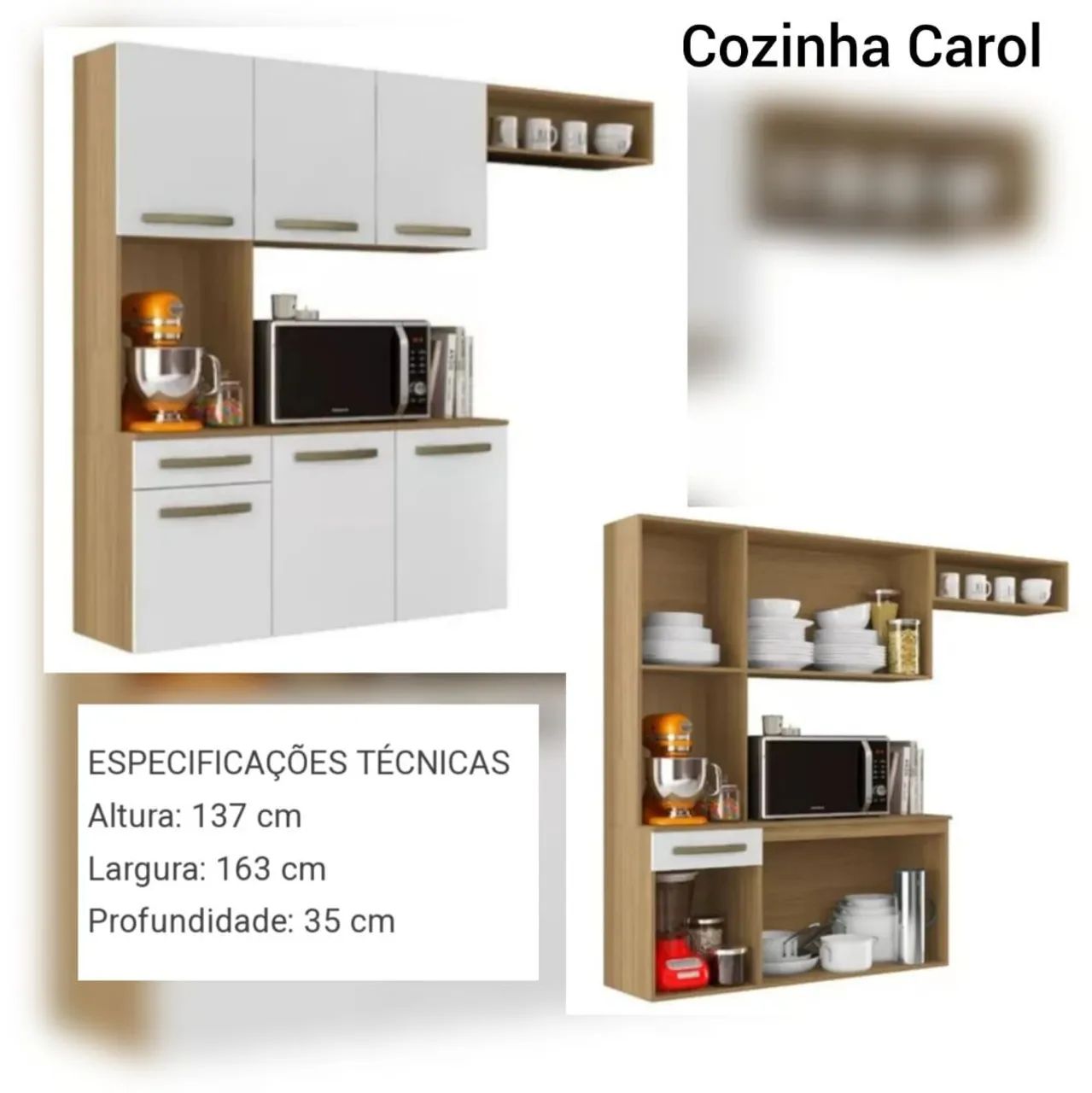 Armário de cozinha Completa com Armários Aéreo e Inferior