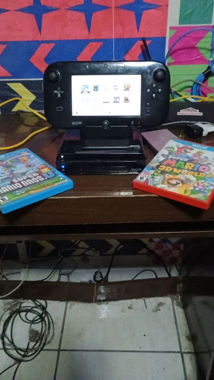 Wii U Desbloqueado HD de 500GB cartão SD de 2GB  Vendo Ou Troco Por Placa De Video Ou PC - Foto 3