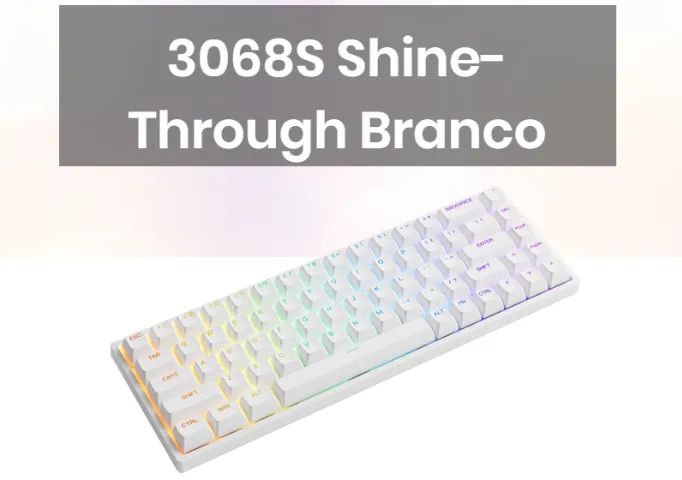 Teclado Akko 3068S Shine Through Branco