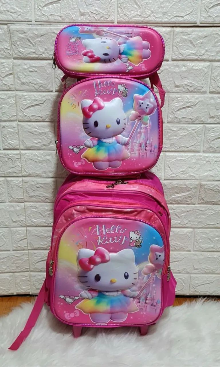 Mochila infantil 3D com carrinho  - Foto 4