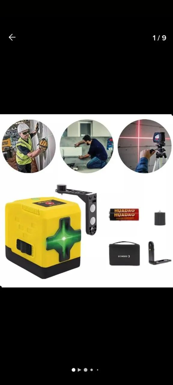 Nível a laser 2 linhas  verdes  até  20m