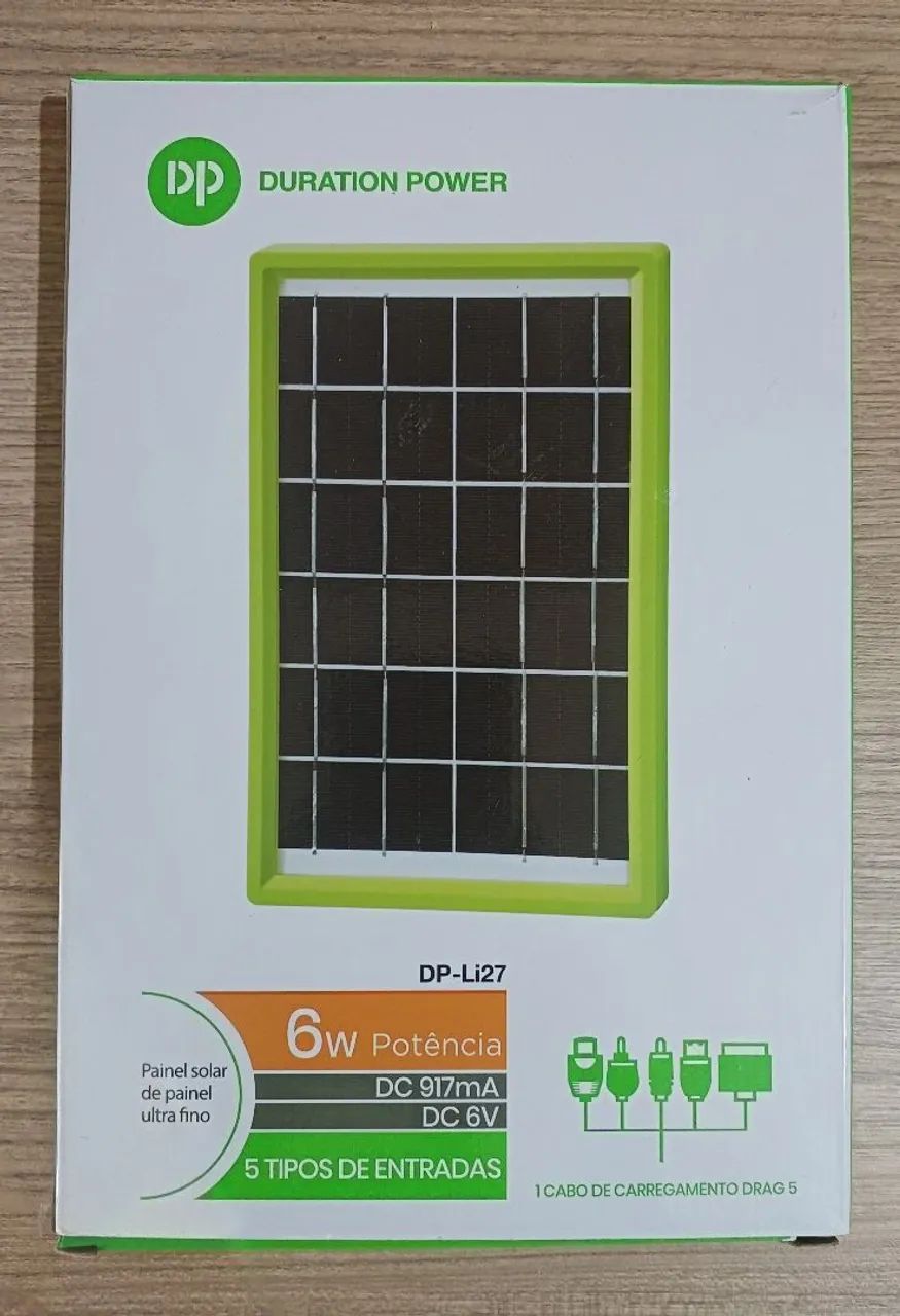 Painel Solar Portátil 6w - Duração Power