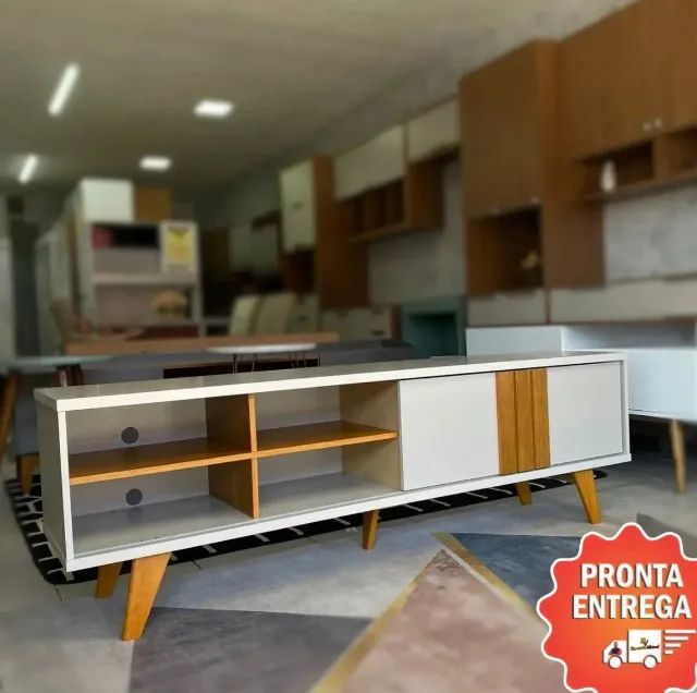 Bancada Permóbili Paraty 100% Mdf - Off White/cinamomo - Entrega Rápida 