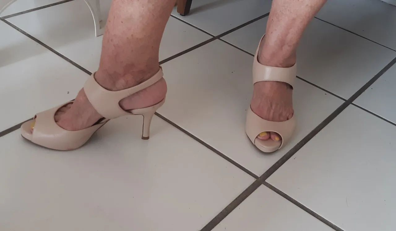 Sandália salto alto Nude Luz da Lua 