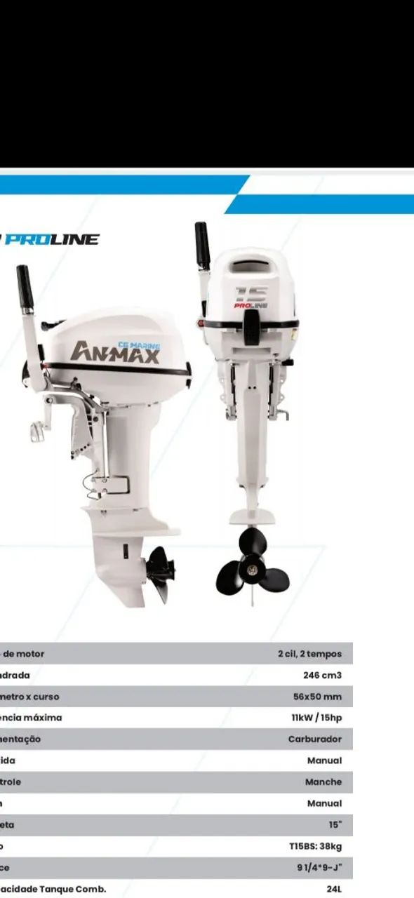 LANÇAMENTO NO BRASIL - 15HP ANMAX CG MARINE- 2 TEMPOS.