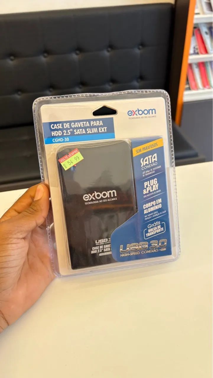 Case de Gaveta HDD 2.5" SATA Slim Ext - Exbom - Foto 3
