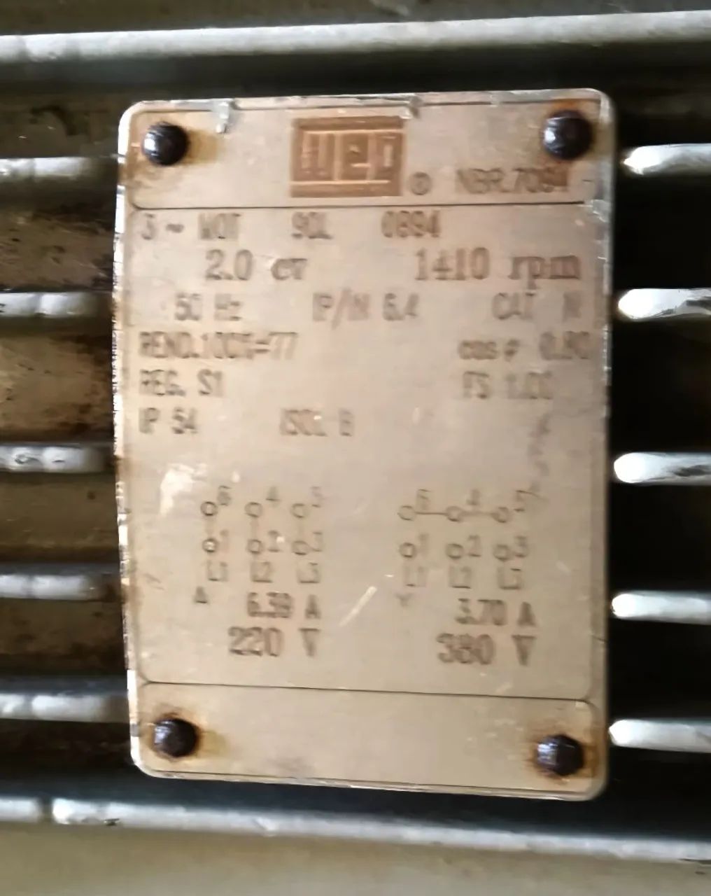 Motor Weg 2cv 1410rpm 220V/380V - Foto 5