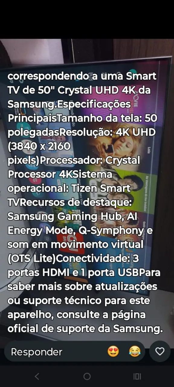 Vende-se tv smart 50"