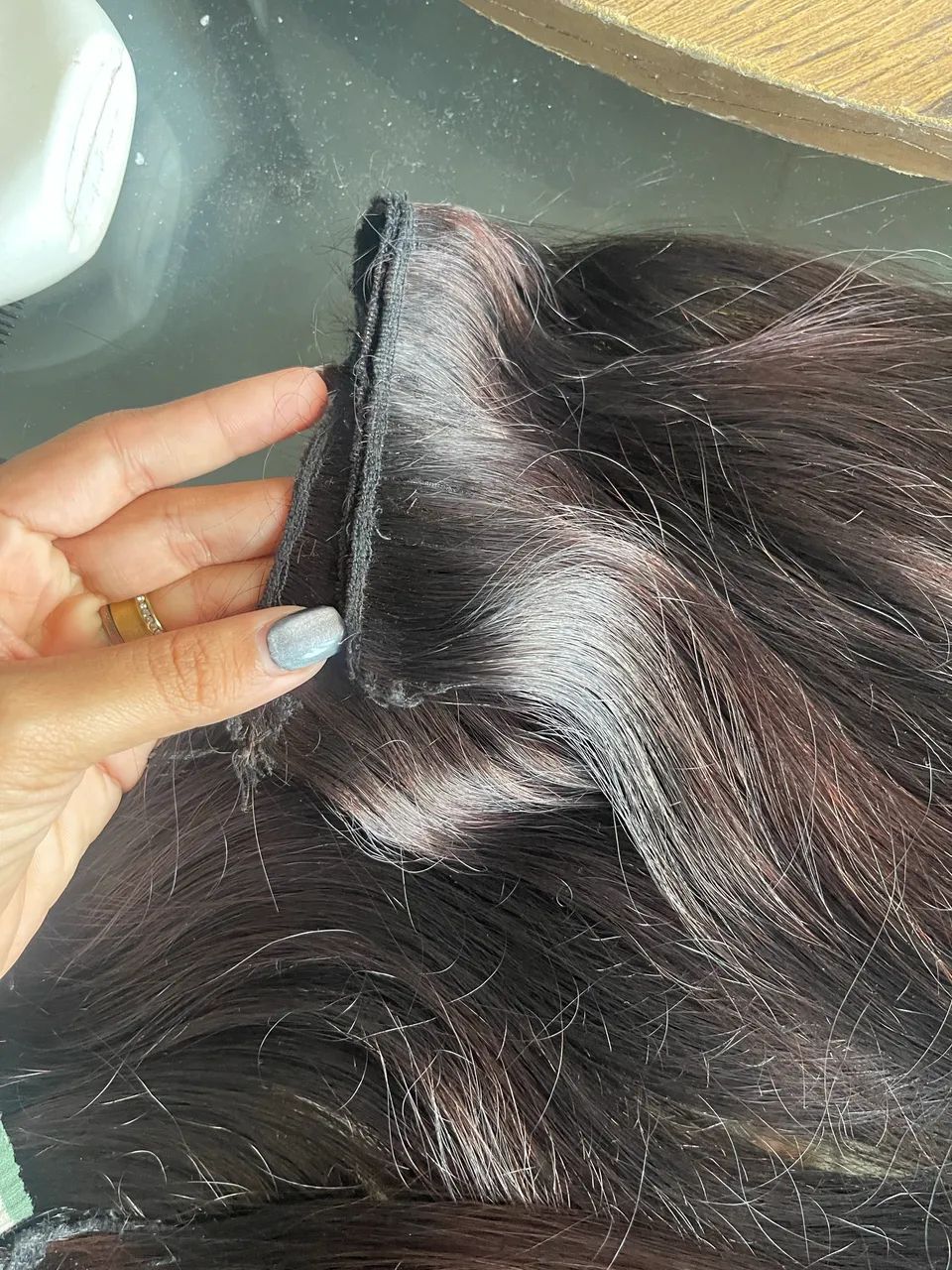 Cabelo humano tecido na tela - Foto 4