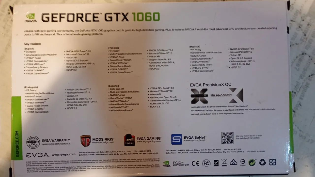 Gtx 1060 3gb EVGA-Placa de video PC com caixa - Foto 3