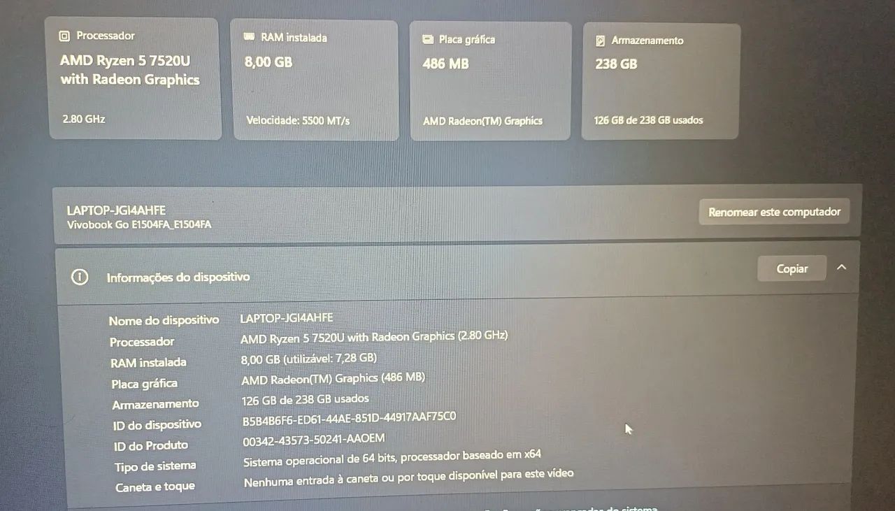 Notebook Asus Vivobook Ryzen 5 - Foto 3