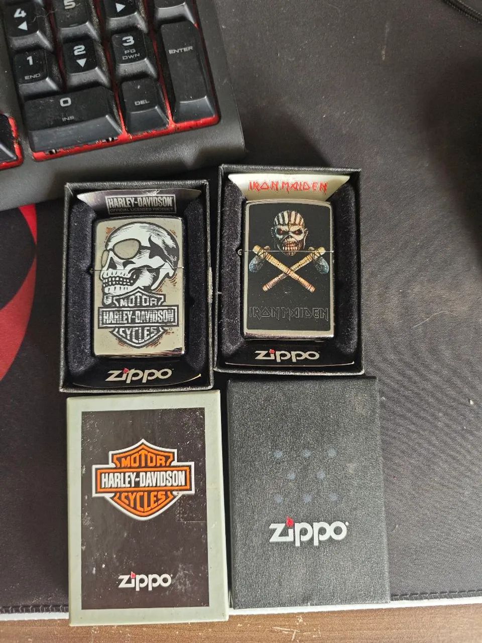 Zippo original Harley Davidson e iron maiden - Hobbies e coleções