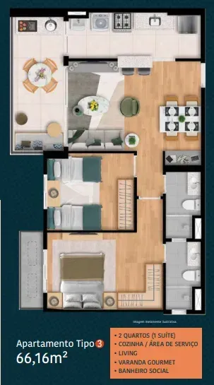 PLANTA 66m²