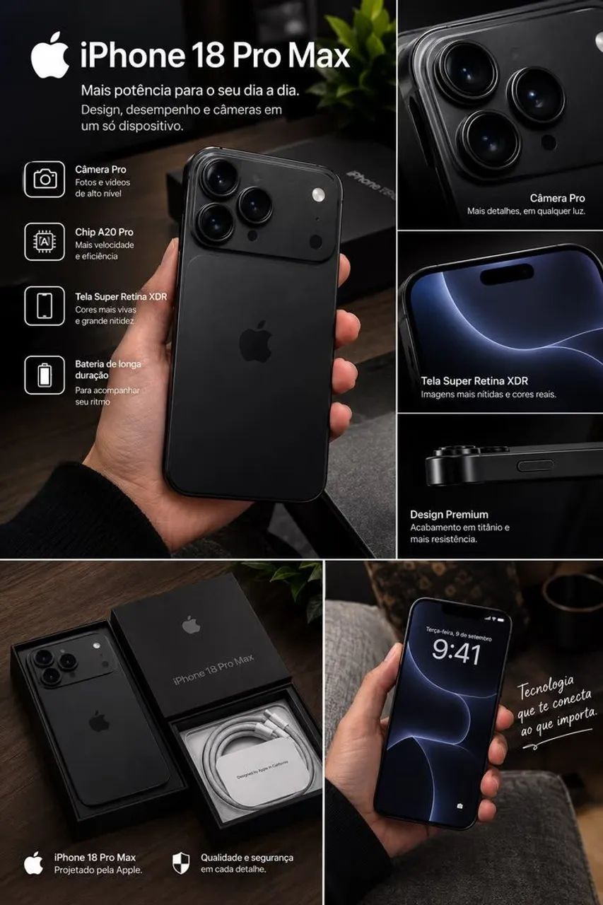 IPHONE 18 PRO de 256gb - Preto - Foto 2
