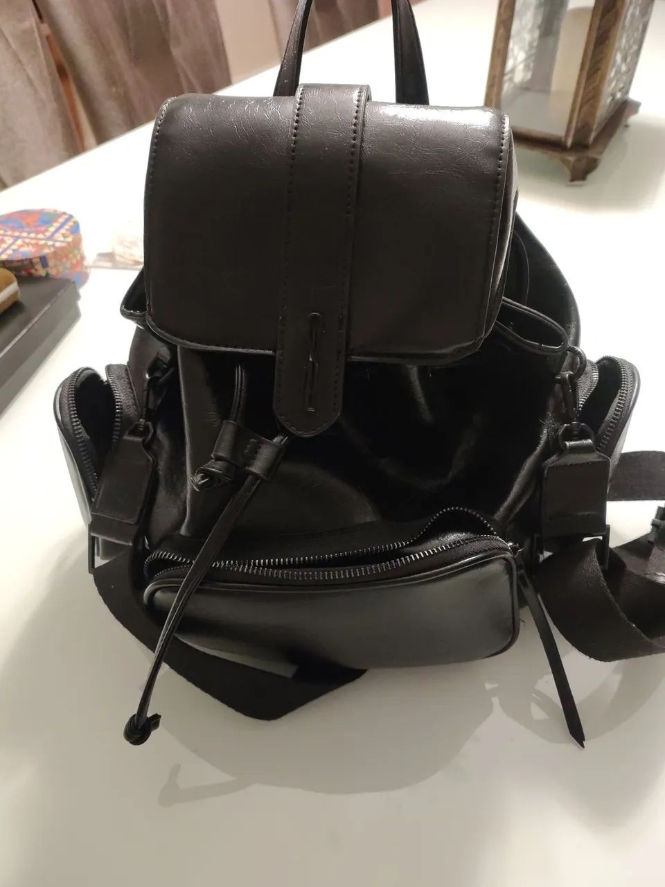 Mochila Material Rustico Preto Black - Foto 3